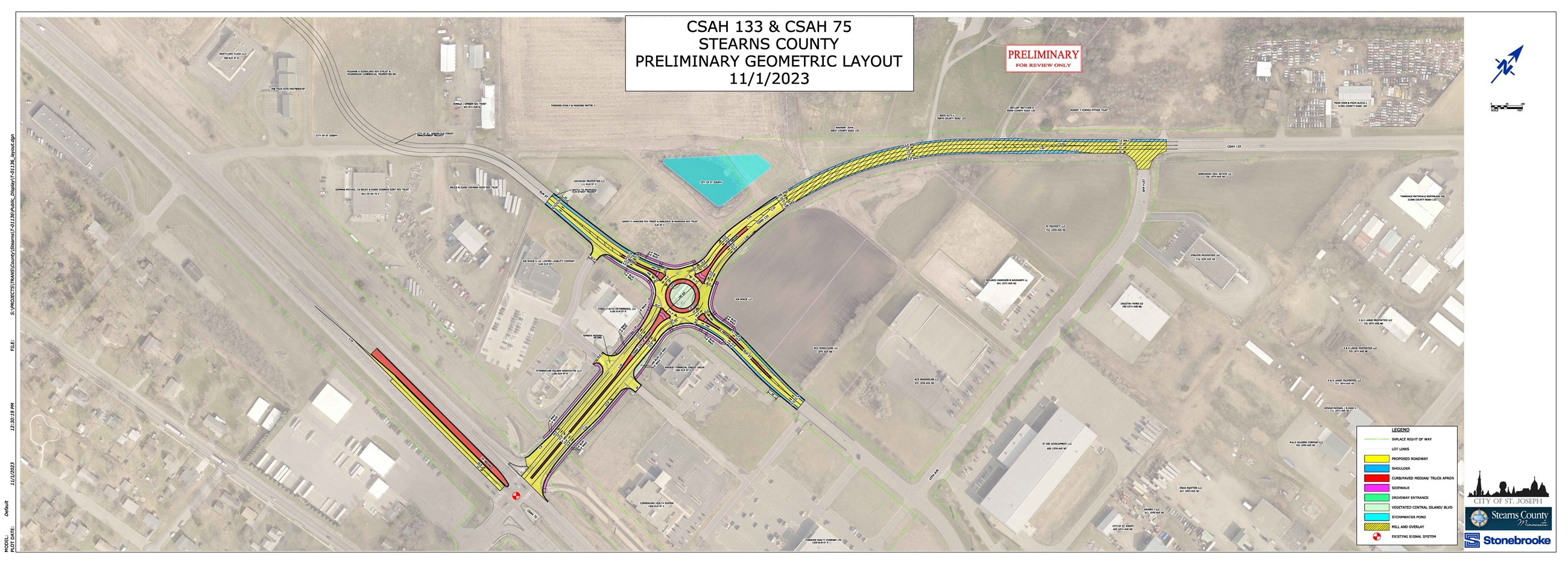Map showing where the improvements to County Road 133 will occur.